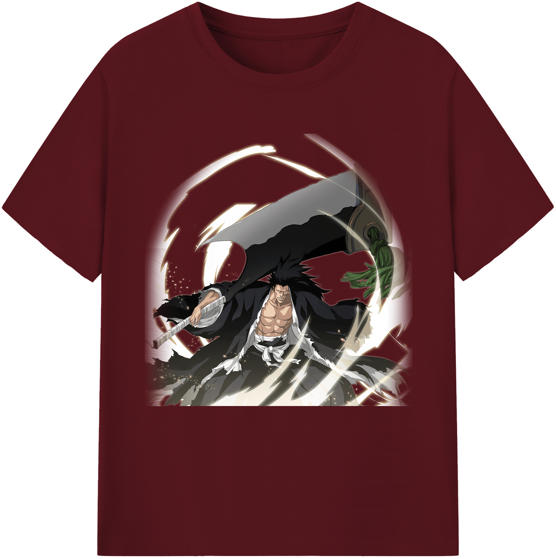 （画像用） ブリーチ ざらき けんぱち BLEACH Zaraki Kenpachi 綿100％半袖Tシャツ（フロントプリント）